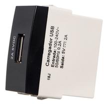 Linha Sleek Ebony Módulo Tomada Carregador Usb 2a