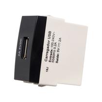 Linha Sleek Ebony Módulo Tomada Carregador Usb 2A Linha Sleek Ebony Módulo Tomada Carregador Usb 2A
