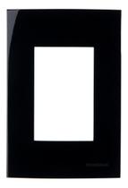 Linha Sleek Ebony Placa 4x2 P/ 3 Módulos