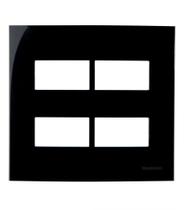 Linha Sleek Ebony Placa 4x4 P/ 4 Módulos