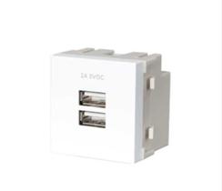 Linha Sleek Módulo Tomada Dupla Carregador USB 2A