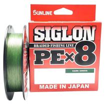 Linha sunline siglon x8 pe 8 100lbs 300m dark green