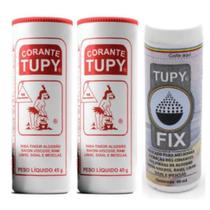 Linha Tupy 2 Corante + 1 Fixador Tupy Fix para Tingir Roupa Amarelo Lilas Vermelho Azul