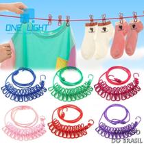 Linha Varal De Roupa De Secagem Multifuncional De 180cm Com 12 Clipes Linha Varal De Roupa De Secagem Multifuncional De 180cm Com 12 Clipes