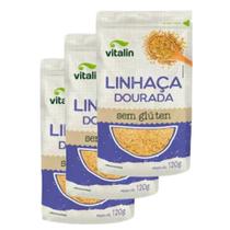 Linhaça Dourada em Grãos Vitalin - 3 pacotes de 120g