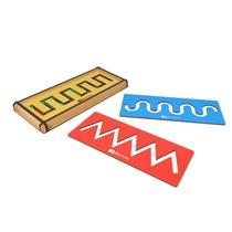 Linhas Vazadas Madeira Com 6 Placas Pedagógico Sensorial