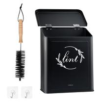 Lint Bin Holismo Magnetic para lavanderia com escova de fiapos Lint Bin Holismo Magnetic para lavanderia com escova de fiapos