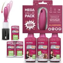 Lint Roller Metkix Extra Sticky 600 folhas com capas e recargas