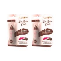 Lip Balm Flash On 2Em1 Chocolate - Kit C/ 2un