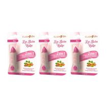 Lip Balm Flash On 2Em1 Rosa - Kit Com 3Un