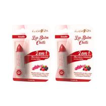 Lip Balm Flash On 2Em1 Vermelho - Kit Com 2Un