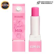 Lip Balm Rosinha Milk Hidratante Labial Cor 01 Caixinha Leite da SP Colors com Cheirinho de Morango