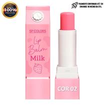 Lip Balm Rosinha Milk Hidratante Labial Cor 02 Caixinha Leite da SP Colors com Cheirinho de Morango