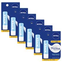 Lip Care NIVEA Smoothness SPF 15 com manteiga de karité e aloe vera, pacote com 6