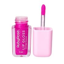 Lip Gloss com Glitter Brilho Labial Ruby Rose