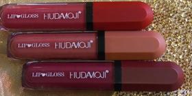 Lip gloss hudavioji kit com 03 cores