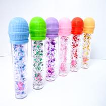 Lip gloss microfone com glitter brilho labial novidade