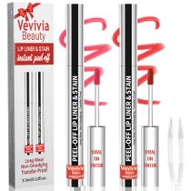 Lip Stain Peel Off, 2 peças Delineador labial Stain Waterproof Nude Lip Stain Peel Off, 2 peças Delineador labial Stain Waterproof Nude