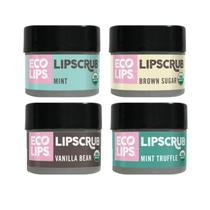 Lip Sugar Scrub Eco Lips 100% orgânico para cuidados labiais, pacote com 4 unidades