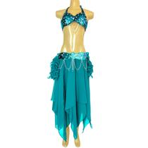 Liquidação Dança do Ventre Roupa Traje Bordado Completo - Envio Imediato - TPCL-75