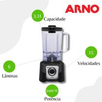 Liquidificador 1200W Power Max Arno LN78 Preto - 110V