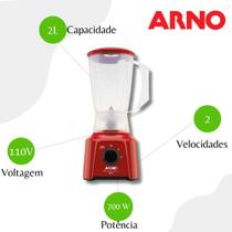 Liquidificador Arno LQ34 Power Mix 700W Vermelho - 110V