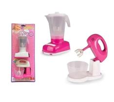 Liquidificador + Batedeira Mini Brinquedo Rosa - Poliplac