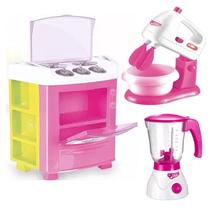 Liquidificador Brinquedo Infantil Rosa + Batedeira Big Fogão