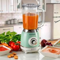 Liquidificador Copo De Vidro Vintage Retro Verde Água 220V