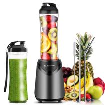 Liquidificador de batidos La Reveuse 300W com frascos de 2x550ml cinza