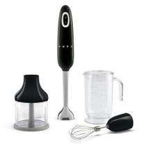 Liquidificador de imersão portátil Smeg com copo, tigela de corte Liquidificador de imersão portátil Smeg com copo, tigela de corte