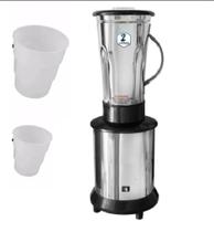 Liquidificador Industrial Potente 2 Litros Alta Rotação 110v Inox 1 Copo 1,5lt e 1 Cop 1,25l