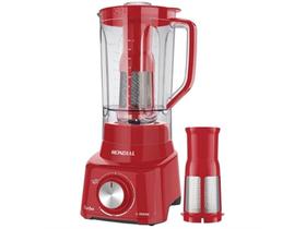 Liquidificador Mondial L-900 Turbo Copo de Cristal 5 Velocidades + Pulsar 900W - Vermelho - 110V