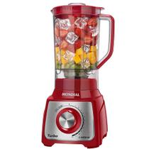 Liquidificador Mondial Turbo Inox 1200W L-1200 Vermelho 127V