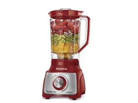 Liquidificador Mondial Turbo Inox 12V+P 1100W - Vermelho e Inox - 127V - L-1100RI
