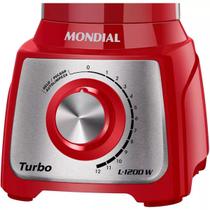 Liquidificador Mondial Turbo Inox L-1200 Ri - 1200W - 3L - 220V - Vermelho