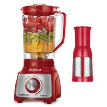 Liquidificador Mondial Turbo L-1100 com 12 Velocidades 1100W - Vermelho/Inox - 110V