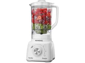 Liquidificador Mondial Turbo Power L-99-WG com Filtro 3 Velocidades 500W Branco e Cinza