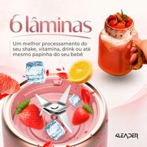 Liquidificador Portátil 4Leader Mix4L 400 mL Rosa com USB
