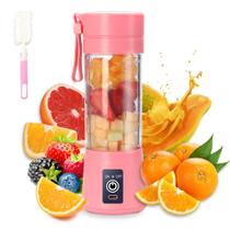 Liquidificador portátil DoubleCare Electric USB Juicer 380mL rosa