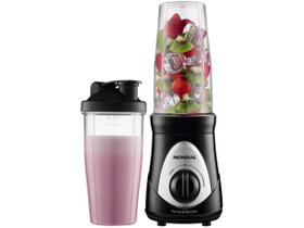 Liquidificador Portátil Personal Blender Mondial Preto e Prata 300W DG-01