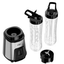 Liquidificador Portátil Wap Blender Go Wbg600 700ml Com 4 Lâminas Em Inox E Trava De Segurança Preto E Inox 220v