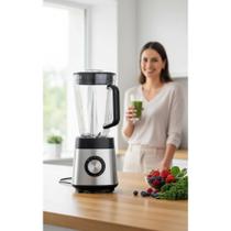 Liquidificador Potente 1400W 12 Vel. 3L Tritura Gelo Cinza 2