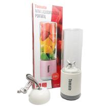 Liquidificador Recarregável Copo de Vidro 330ml Portátil Potente com 6 lâminas - Tomate