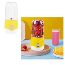 Liquidificador sem fio mixer portatil amarelo mini smoothie sucos vitamina fitness usb recarregavel