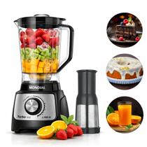Liquidificador Turbo Mondial 12 Velocidades 1100W Potente com Jarra de 3 Litros e Acabamento em Inox L1100