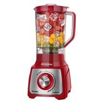 Liquidificador Turbo Mondial Vermelho e Inox 1200W L-1200 RI