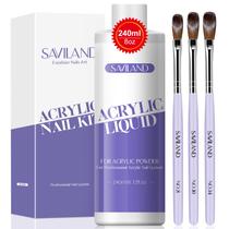 Líquido acrílico para unhas SAVILAND Monomer 240 mL com 3 pincéis Líquido acrílico para unhas SAVILAND Monomer 240 mL com 3 pincéis