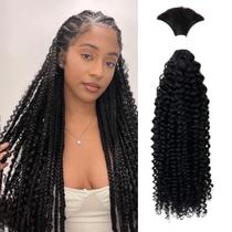 Liquido de cabelo Human Braiding 100g, preto natural, encaracolado, de 24 polegadas