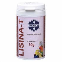 Lisina T 50g Amgercal Pássaros Melhora Anemia, Plumas, Penas